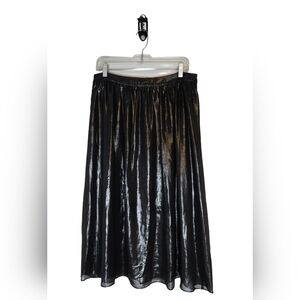 Vintage-Inspired Worthington Metallic Sheer Black Lined Skirt Size 10 Holiday